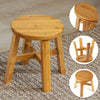 Small Wood Stool Rustic Bamboo Bench Round Footstool Bedroom Kitchen Chair