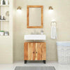 Sink Cabinet Solid Wood Acacia and Engineered Wood Iron feet are stable