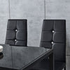Modern Glass Dining Table and 4 Rhinestone Chairs Set Home Kitchen Furniture New