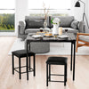 3PCS High Table & Chair Set Bar Kitchen Dining Breakfast Furniture Padded Stools