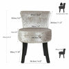 Soft Velvet Button Vanity Make Up Stool Widen Dressing Table Chair Backrest Seat