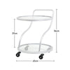 Silver Drinks Trolley 2 Tier Glass Shelves Wine Food Holder Serving Cart Home