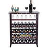 24 Bottle Capacity Wine Rack Free Standing Wine Display Shelf 18 Glass Holder