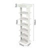 7 Tier Shoe Rack Vertical Wooden Organizer Storage Stand Hallway Shoes Tower
