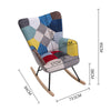 Colorful Rocking Chair Fabric Patchwork Accent Armchair Living Room Fireside