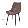 2pcs Home Office Faux Leather Brown Dining Chair Kitchen Chairs Upholstered Seat