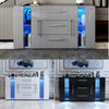 Modern Sideboard Display Cabinet Cupboard High Gloss 2 Doors 3 Drawers LED