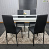 Dining Table Set and 6 4 black white Leather chairs kitchen table set of 4 or 6