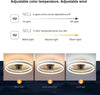 LED Ceiling Fan Light Dimmable Living Room Chandelier Lamp With Remote Control