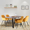 150cm Wooden Dining Table and 4 Velvet Chairs Set Padded Seat Home Kitchen Grey