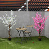 5FT Large Artificial Cherry Peach Tree Blossom Flowers Potted Plant In/Outdoor