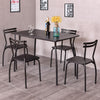 5-Piece Modern Dining Set Home Kitchen Table & 4 Chairs Set Steel Frame