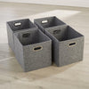 Large Grey Felt Foldable Canvas Storage Folding Box Fabric Cube 4 Piece Set