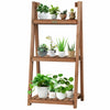 3 Tier Wooden Plant Stand Folding Flower Shelf Display Ladder Free Standing