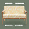 Wooden 2-Seater Loveseat Fabric Upholstered Lounge Arm Chair Sofa Chair Couch