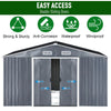 Apex Roof Garden Shed Metal Storage Outdoor Cabin Room Tools Organiser Dark Grey