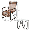 3 PCS Patio Rattan Wicker Rocking Bistro Set W/ Glass Table & Adjustable Feet