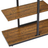 Industrial Display Shelf Storage Unit Staggered layering Metal Frame Bookcase