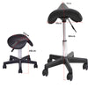 Leather Swivel Hydraulic Saddle Stool Adjustable Lift Bar for Spa Salon 2 Color
