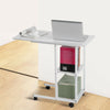 White Mobile Portable Computer Desk Over Bed Sofa Laptop Table Trolley + Wheels
