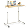 Height Adjustable Laptop Table Mobile Sit Stand Converter Lifting Desk W/ Wheels
