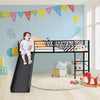 Sliding Loft Children Single Bed Mid Sleeper Steel Bed Frame W/Safety Guardrails