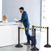 Set of 2 Belt Stanchion Crowd Control Barrier Stand with 190cm Retractable Belt