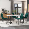 Dining Table and Chairs 4 Set Metal legs Modern Dining Room Kitchen Chair Green
