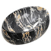 Bathroom Vanity Wash Basin Sink Countertop Oval Curve Black Marble Effect Modern