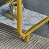 45/105cm Marble Effect 2-Tier End Table Sofa Side Tables Bedside for Living Room