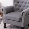 Retro Fabric Upholstered Armchair Tufted Wing Back Fireside Reception Sofa Chair