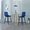 2pcs Bar Stools Set Velvet Seat Metal Footrest Barstools Breakfast Dining Chairs