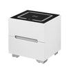 Set of 2 LED Bedside Cabinet Table Wireless Charging 2 Drawer Bedroom Nightstand