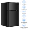 90L Compact Refrigerator Double Door Cooler Fridge Freestanding Freezer Home