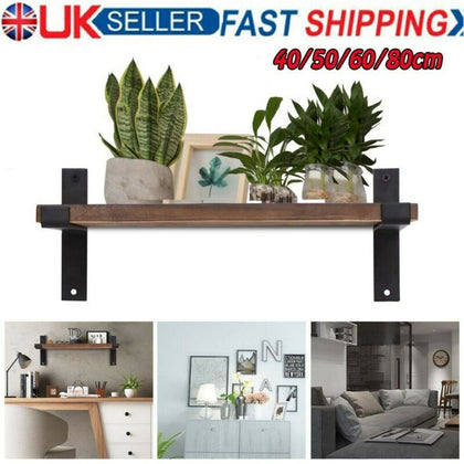 40/50/60/80cm Wall Mounted Floating Shelf Boards Home Storage Decor Wall Shelf