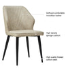 2 pcs Dining Chairs Set Faux Leather PU Seat Soft Back Metal Legs Kitchen Chair
