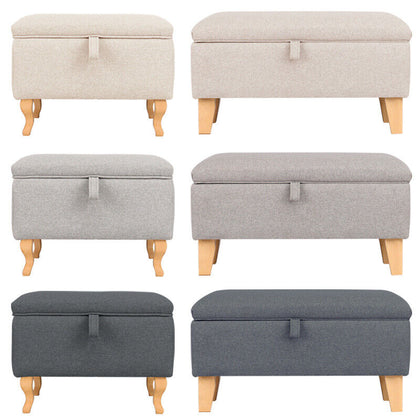49cm 71cm Ottoman Storage Footstool Pouffe Bench Chair Chest Bedding Box Fabric