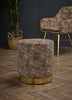 Round Velvet Pouffe Footstool Footrest Chair Bench Living Room Leopard Print