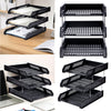 Stackable 3 Tier Office Filing Trays A4 Document Desk Riser Letter Paper Storage