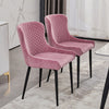 2* Pink Velvet Dining Chairs Diamond Seat Padded Kitchen Dining room Chairs