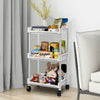 3 Layers Kitchen Trolley PP Plastic with Wheels Rolling Cart Storage Bathroom