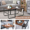 2 PCs Industrial Nesting Tables Sofa Side Table w/ Magazine Holder Space Saving