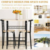Small Table and 2 Chairs 3PCS Bar Kitchen Dining Breakfast Furniture Set W/Shelf