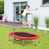 Double Foldable Jumping Fitness Kids Trampoline Rebounder w/ Adjustable Handrail