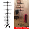 7-Tier Rotating Shop Display Rack Cap Jewelry Holder/10-Hook Hat Display Rack