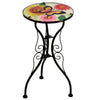 Iron/Glass Round Side Coffee Table Mosaic Design Garden Patio Flower Plant Stand