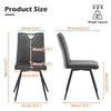 2Pcs Grey Dining Chairs Velvet Padded Seat Restaurant Chair w/ Handle Modern
