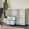 Rolling Office Filing Cabinet File Storage Sideboard Shelf Drawers Lock White