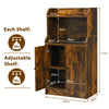 Industrial Storage Bookcase Wooden Diplay Cabinet Cupboard with Adjustable Shelf