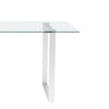 Clear Tempered Glass Side Display Table With Chrome Legs Rectangle Kitchen Desks